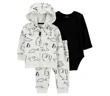 Carters Campera, Pantalon y Body Artico 24M