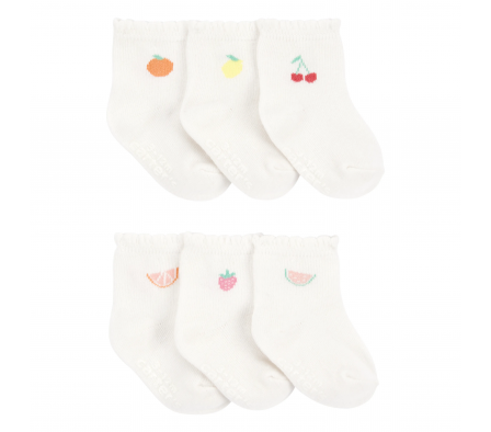 Carters Pack 6 Medias Frutas Niña 0/3M