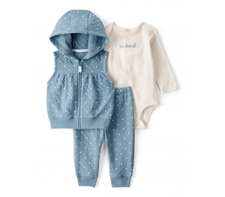 Carters Chal, Pantalon Capitoneado y Body 12M