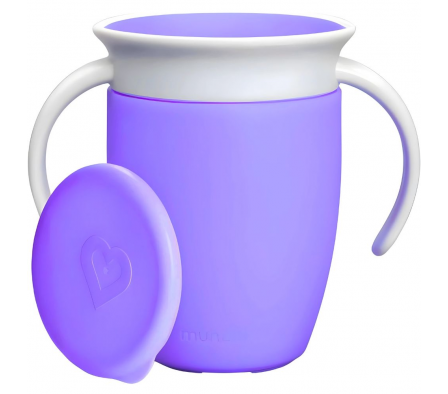 Munchkin Vaso Miracle 360 c/Asas Lila 6M 207ml