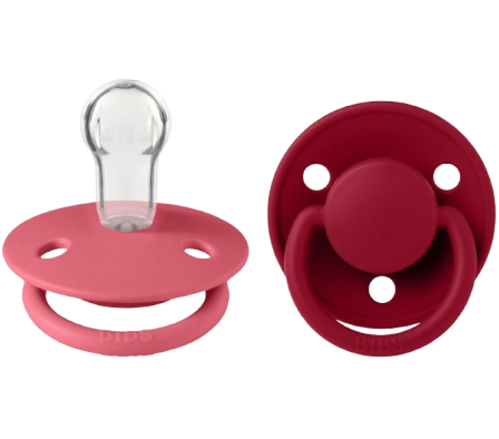 Bibs Chupete De Lux Coral/Ruby 0-3años 2uni.