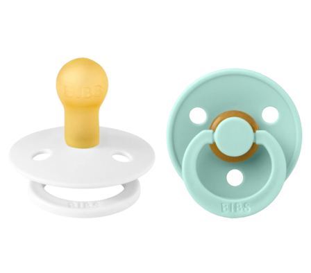 Bibs Chupete Colour White/Mint 0m+ 2 Unid