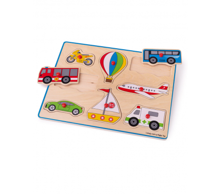 BigJigs Rompecabezas Lift Out (Transportes)