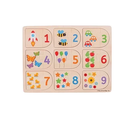BigJigs Rompecabezas Imagenes y Numeros
