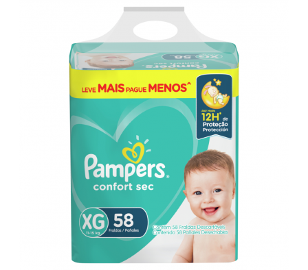 Pampers Pañal Confort Sec XG 58 Unidades.
