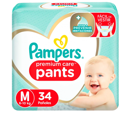 Pampers Pañal Premium Care Pants M 34 Unidades