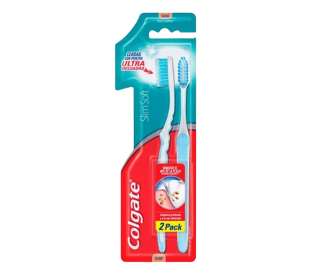 Colgate Cepillo Dental SlimFot Blue x2 Unidades.