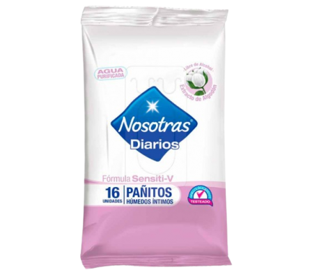 Nosotros Pañitos Intimos Sensitive 16 Unidades.