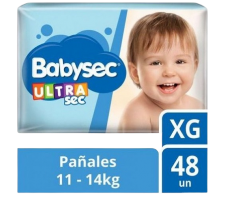 BabySec Pañal UltraSec XG 48 Unidades.