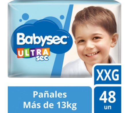 BabySec Pañal UltraSec XXG 48 Unidades.