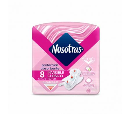  Nosotras Toalla Higienica Clasica Tela Gel 8 Unid