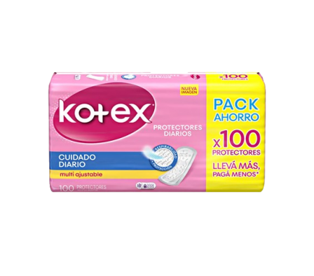 Kotex Protector Diario MultiAjustable 100 Unidades