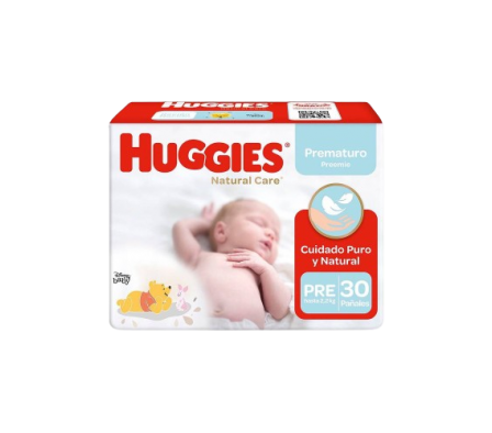 Huggies Pañal NaturalCare Cuidado Prematuro 30Unid