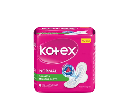 Kotex Toallas Femeninas con Alas 8 unidades