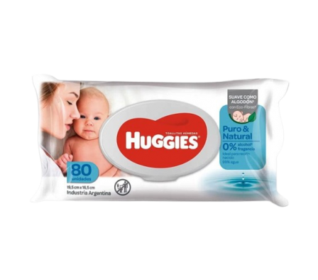 Huggies Toallitas Humedas Puro y Natural 80 Unid.