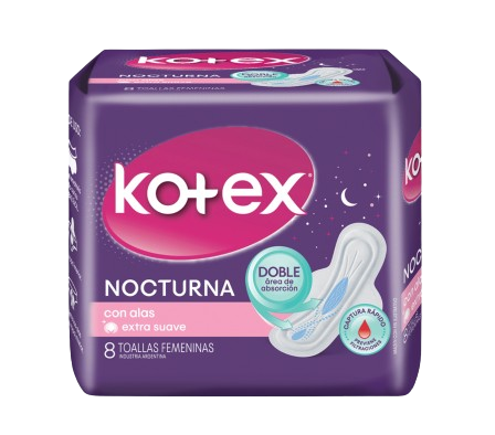 Kotex Toalla Nocturna Con Alas 8 Unidades.