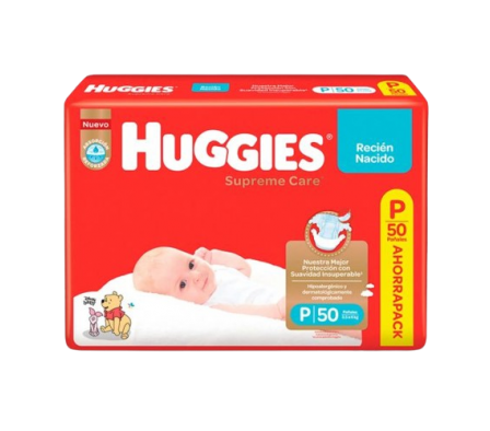 Huggies Pañal Supreme Care P 50 Unidades.