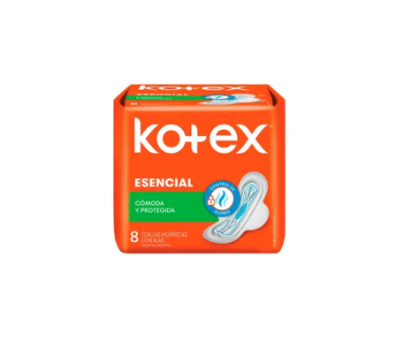 Kotex Especial Toalla Higienica C/ Alas 8 Unidades