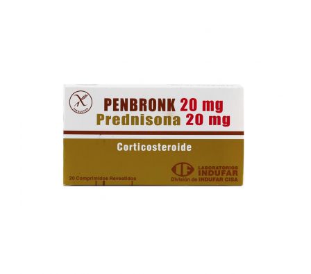 Penbronk 20 Prednisona 20mg 20 Comprimidos
