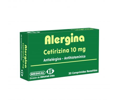 Alergina Cetirizina 10mg 30 Comprimidos 