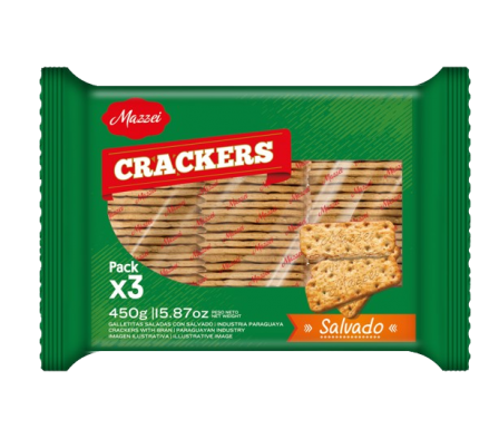 Mazzei Galletita Cracker Salvado Tripack 450gr
