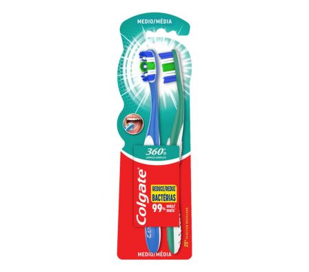 Colgate  Cepillo Dental 360 Medio Pack 2x1