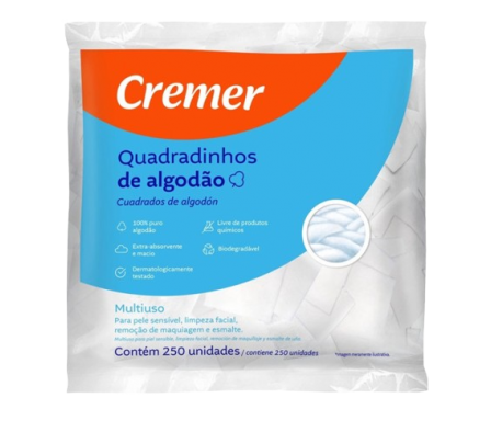 Cremer Algodón Mini Cuadrados 250 Unidades