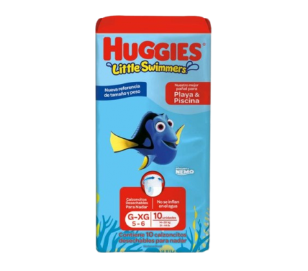 Huggies Pañal Swimmers G-XG 10 Unidades.