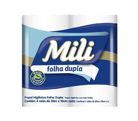 Mili Papel Higienico Doble Hoja 4 Rollos 30x10 cm