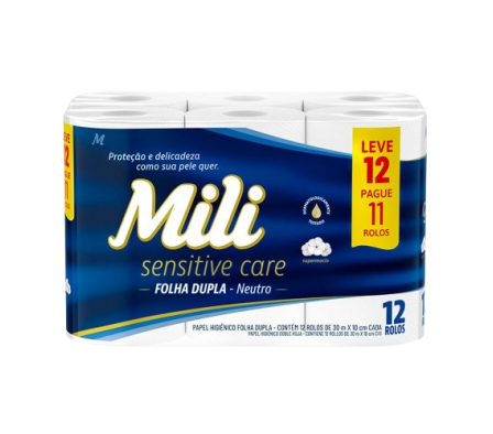 Mili Papel Higienico Doble Hoja 12 Rollos 30x10 cm