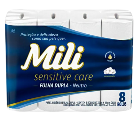 Mili Papel Higienico Doble Hoja 8 Rollos 30x10 cm
