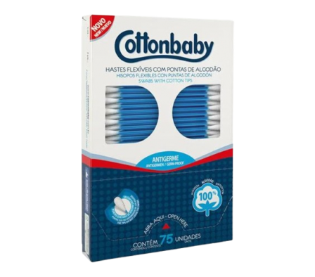 Cottonbaby Hisopos Flex Carton 75 Unidades