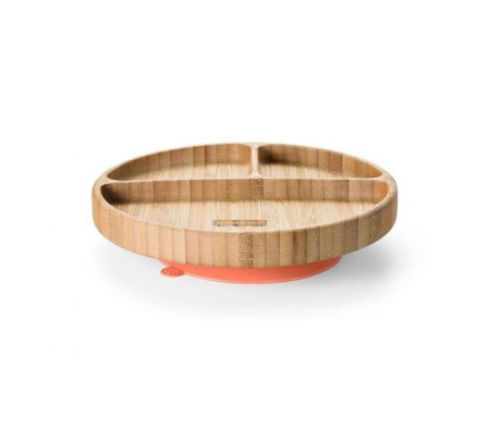 Buba Plato Redondo Con Divisoria y Ventosa Rosa