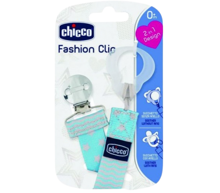 Chicco Portachupetes Clip Azul