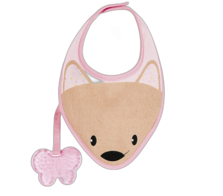 Chicco Babero+Mordedor Rosa 4m+
