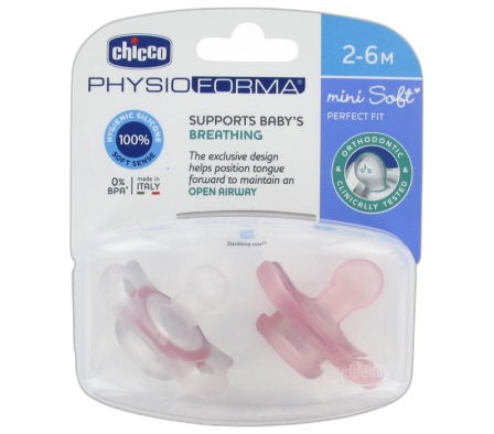 Chicco Chupete PhysioForma Rosa 2-6m+ 2 Unid.