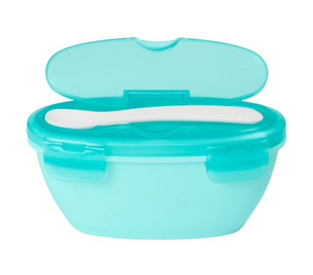 Skip Hop Tazón y Cuchara de Viaje Gris/Verde 