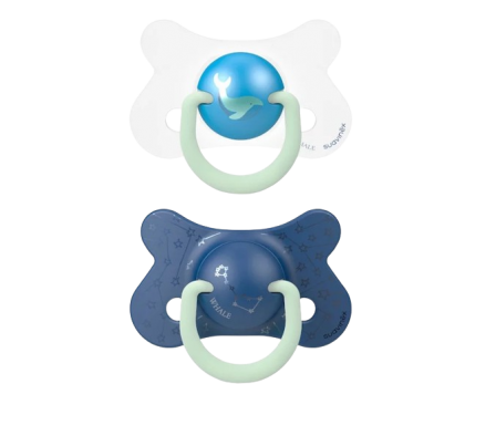 Suavinex Chupete Night/Day 4-18M Blanco-Azul
