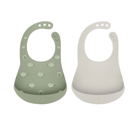 Suavinex Pack Baberos de Silicona Verde y Gris