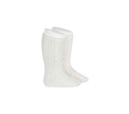 Condor Calcetin Alto Perle Calado 0/3M Nata