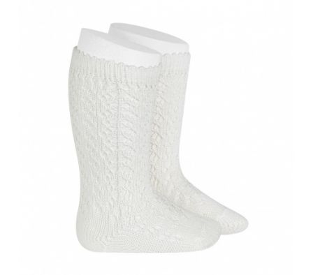 Condor Calcetin Alto Perle Calado 18/24M Nata