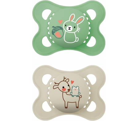 Mam Chupete Verde/ Beige 0 a 6+ 2 Unidades