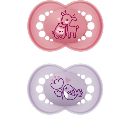 Mam Chupete Matte Rosa/Lila 6+ 2 Unidades 