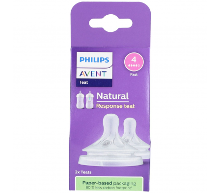 Avent Tetina Natural +3M Flujo Nivel 4 2 unidades