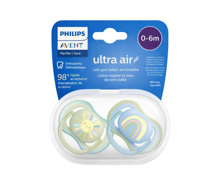 Avent Pack de Chupetes Ultra Air 0-6 Meses Niño 