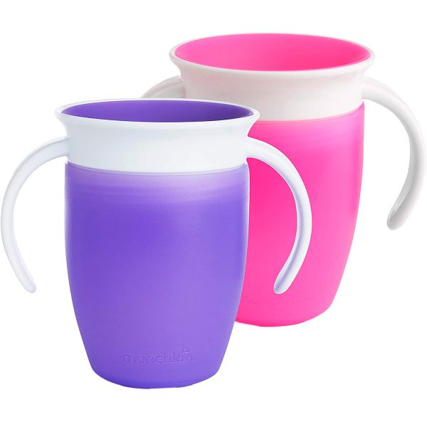 Tasse Miracle 360° Munchkin Avec Infuseur à Fruits - Idéale Pour Inciter Les Enfants à Boire De L'eau ! (414 Ml, Jaune)